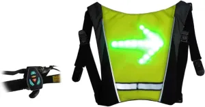Bike LED Turn Signals Light Vest USB Charging Reflective Bike Backpack Vest Turn Signals for Riding