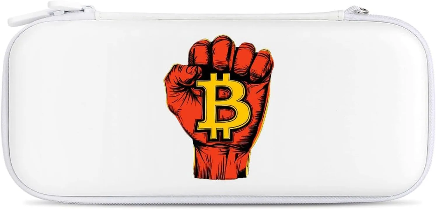 Bitcoins Revolution Compatible with Switch Carrying Case Hard Travel Game Bag Pouch with 15 Games Accessories