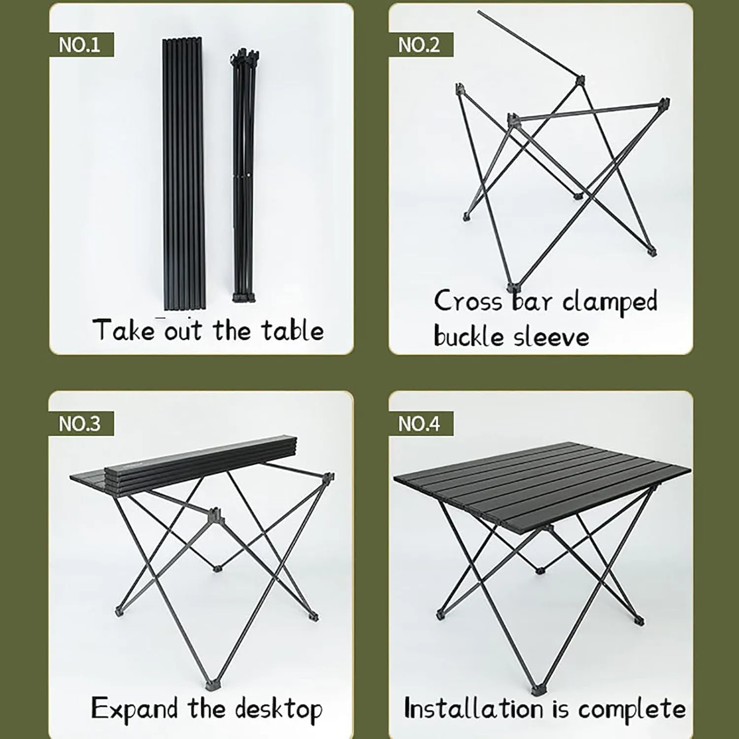BK&MF Outdoor Folding Camping Table,Aluminum Picnic Camping Table Ultralight Compact Grill Table with Carry Bag for Cooking, Picnic, Camp,A,67x47x46cm(26x19x18inch)