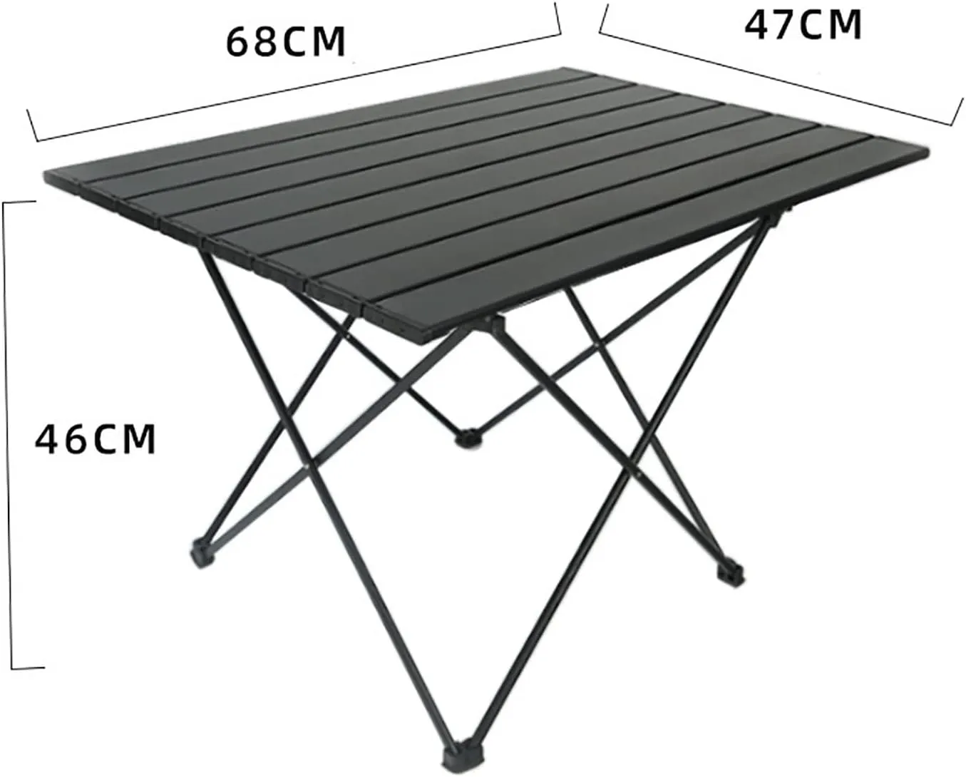 BK&MF Outdoor Folding Camping Table,Aluminum Picnic Camping Table Ultralight Compact Grill Table with Carry Bag for Cooking, Picnic, Camp,A,67x47x46cm(26x19x18inch)