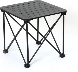 BK&MF Small Folding Camping Table,Aluminum Portable Outdoor Travel Table,Picnic Camping Table Compact Roll-up Table with Carry Bag for BBQ, Party,A,46x46x45cm(18x18x18inch)