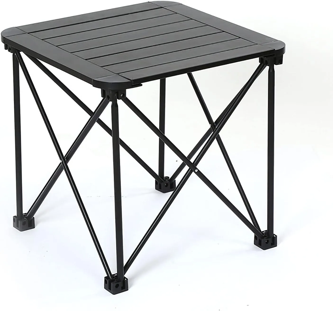 BK&MF Small Folding Camping Table,Aluminum Portable Outdoor Travel Table,Picnic Camping Table Compact Roll-up Table with Carry Bag for BBQ, Party,A,46x46x45cm(18x18x18inch)