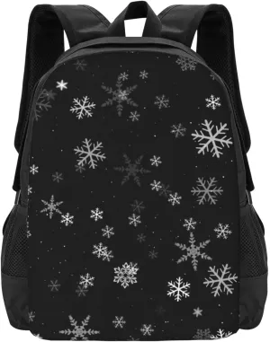 Black And White Snowflakes Winter Lightweight Packable Backpack Travel Casual Hiking Daypack Foldable Backpack For Men Women