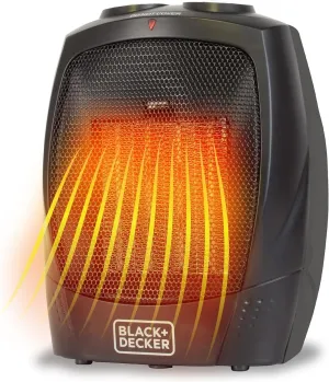 BLACK DECKER Portable Space Heater, Room Space Heater with Carry Handle for Easy Transport