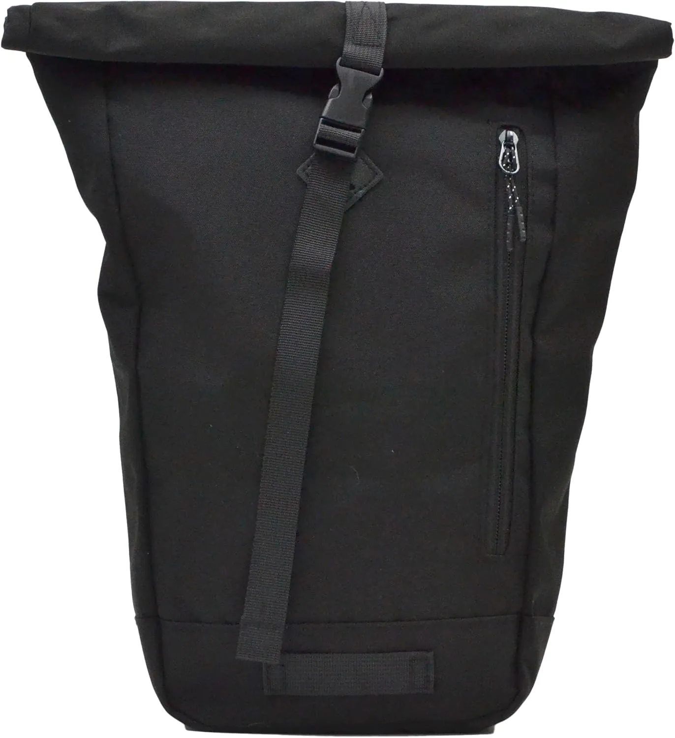 Black Rolltop Backpack - 15x10x3.5 In Adventure-Ready Roll Top Backpacks in Water-Resistant Polyester, 7.5 Liter Capacity Roll Up Backpack with Tablet Sleeve, Back Zipper, and External Pocket