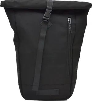 Black Rolltop Backpack - 15x10x3.5 In Adventure-Ready Roll Top Backpacks in Water-Resistant Polyester, 7.5 Liter Capacity Roll Up Backpack with Tablet Sleeve, Back Zipper, and External Pocket