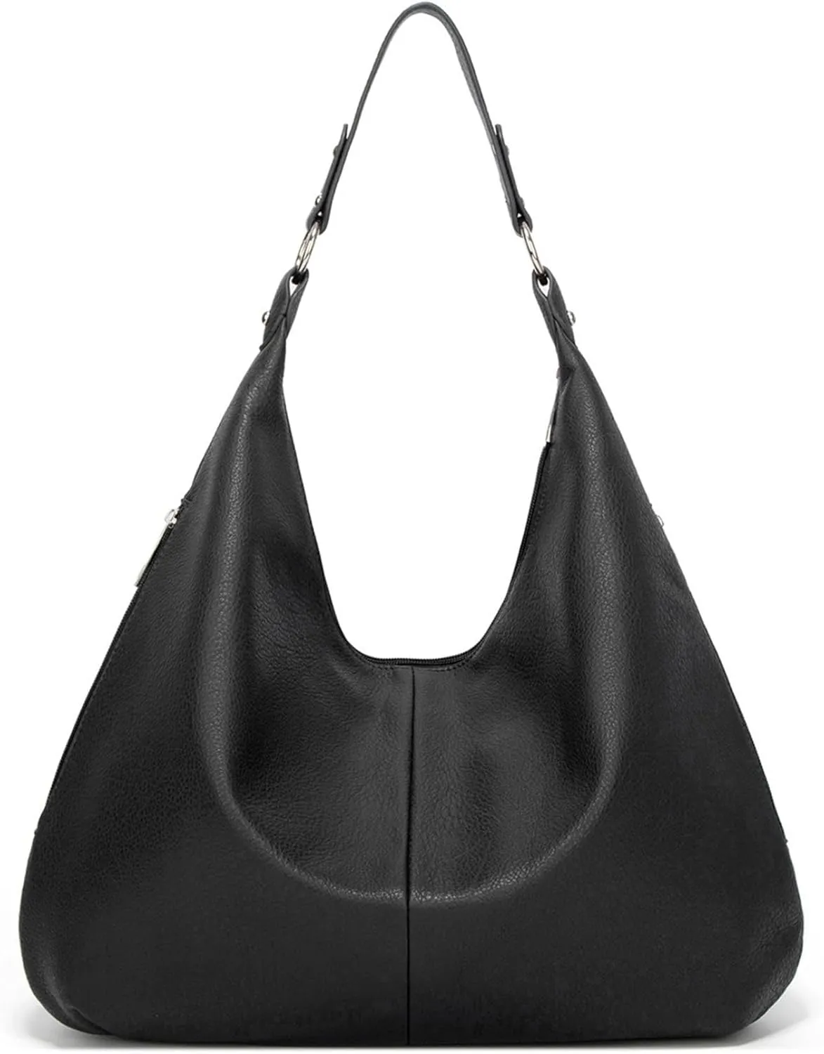 Black Shoulder Bag PU Leather Black Shoulder Purse with Zipper Closure Black Shoulder Bag Fashion Lightweight Black Purse Shoulder Bag for Womens Work, Travel, Daily Use, Black Purse Shoulder Bag