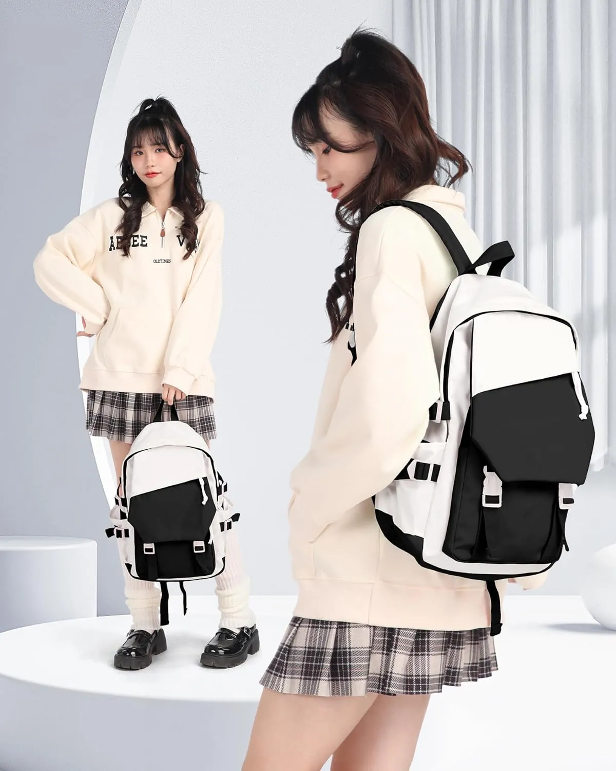 Black small backpack for women aesthetic college backpack Bag travel bag Hiking Preppy Backpack for Men Lightweight Casual Daypack
