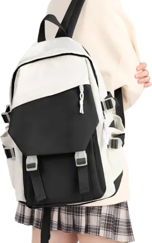 Black small backpack for women aesthetic college backpack Bag travel bag Hiking Preppy Backpack for Men Lightweight Casual Daypack