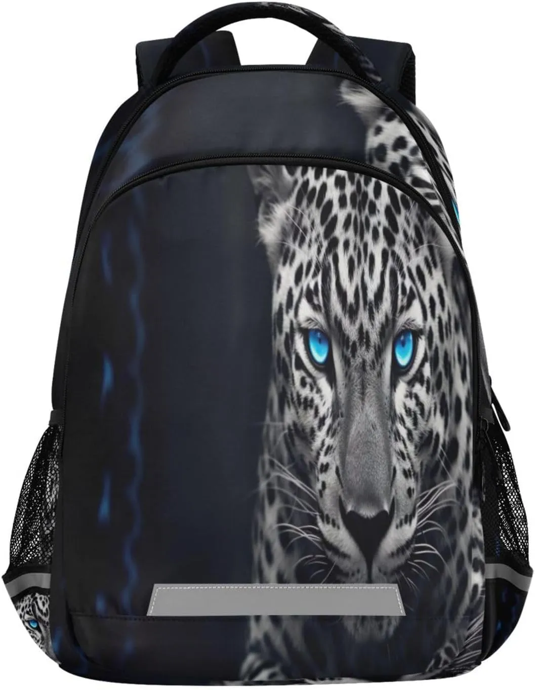 Blue-eyed Cheetah Design Waterproof Backpack - Casual Outdoor Sports Daypack with Ergonomic Shoulder Straps#598
