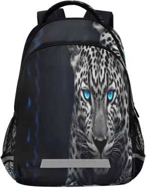 Blue-eyed Cheetah Design Waterproof Backpack - Casual Outdoor Sports Daypack with Ergonomic Shoulder Straps#598