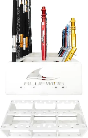 BLUEWING 45 Fishing Rods Storage Rack Trolling Aluminum Bent Butt Rod Rack Rods Holder Mounted Pole Organizer Large Capacity for Rods and Reel Combos