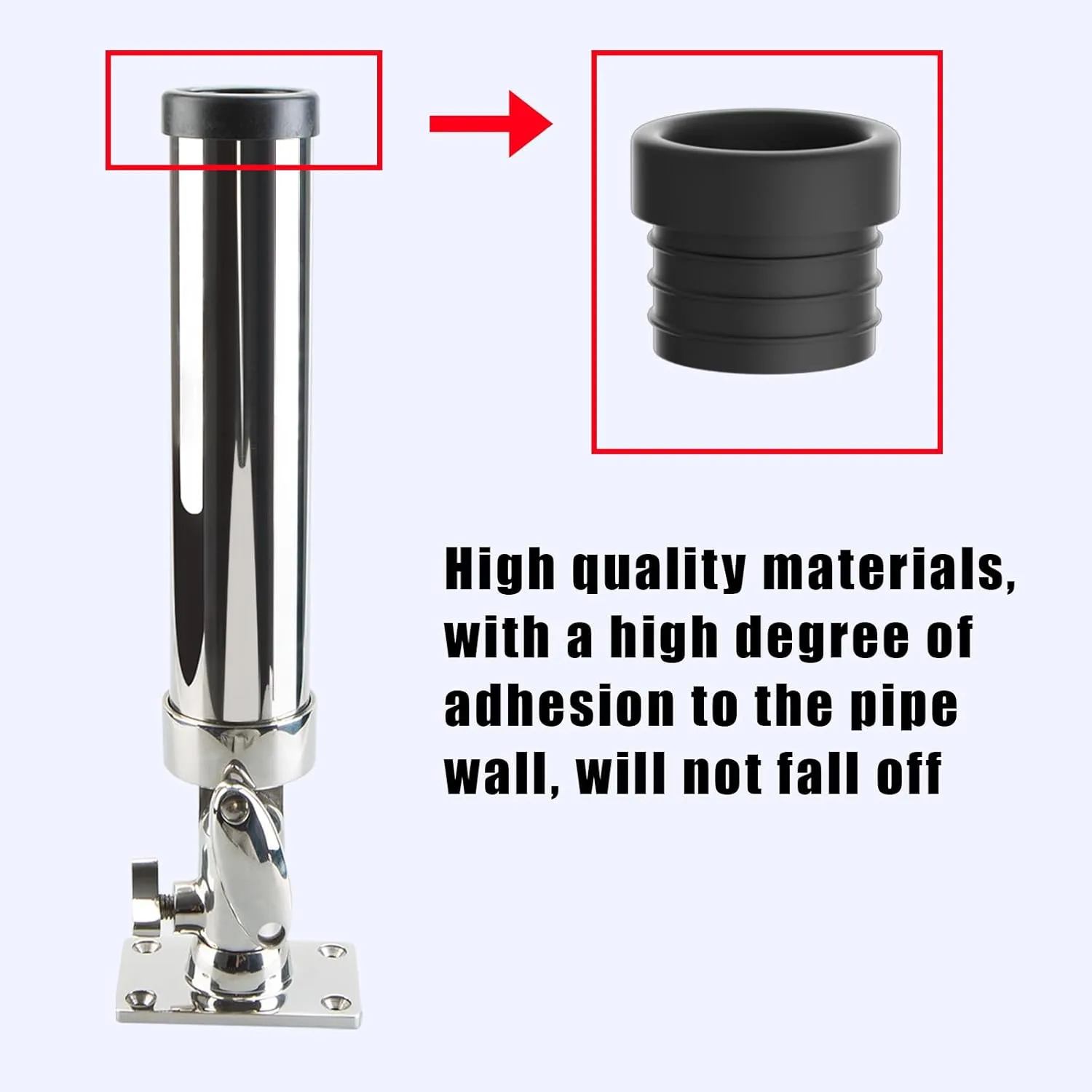 Boat Fishing Rod Holder, 360 Degree Marine Grade Stainless Steel 316 Adjustable Swivel Fishing Pole Holders, Deck Mount and Rail Mount Fishing Rod Bracket
