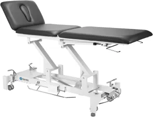 BodyMed 3 Section Hi-Lo Treatment Table, Black, 77 in. x 27 in. x 18–36 in. – Durable, Adjustable Physical Therapy Table – ADA Compliant – Bar Activated Elevation – Foam Padding & Vinyl Upholstery