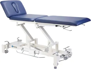 BodyMed 3 Section Hi-Lo Treatment Table, Blue, 77 in. x 27 in. x 18–36 in. – Durable, Adjustable Physical Therapy Table – ADA Compliant – Bar Activated Elevation – Foam Padding & Vinyl Upholstery