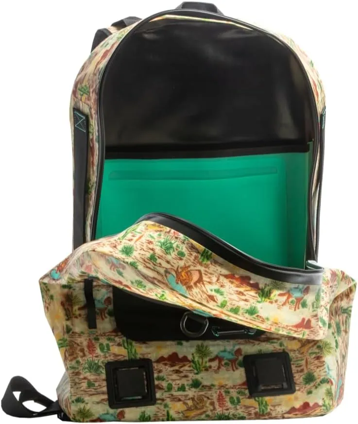 BOTE Highwater Backpack Waterproof Outdoor Zipper Dry Bag 28 Liter Capacity Molle Straps Fully Submersible Watersports Kayaking Fishing Hunting Boating