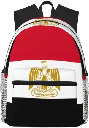 BREAUX Egyptian flag print Lightweight Comfortable Backpack for Men Women, Durability Laptop Daypack, Travel bag ﻿