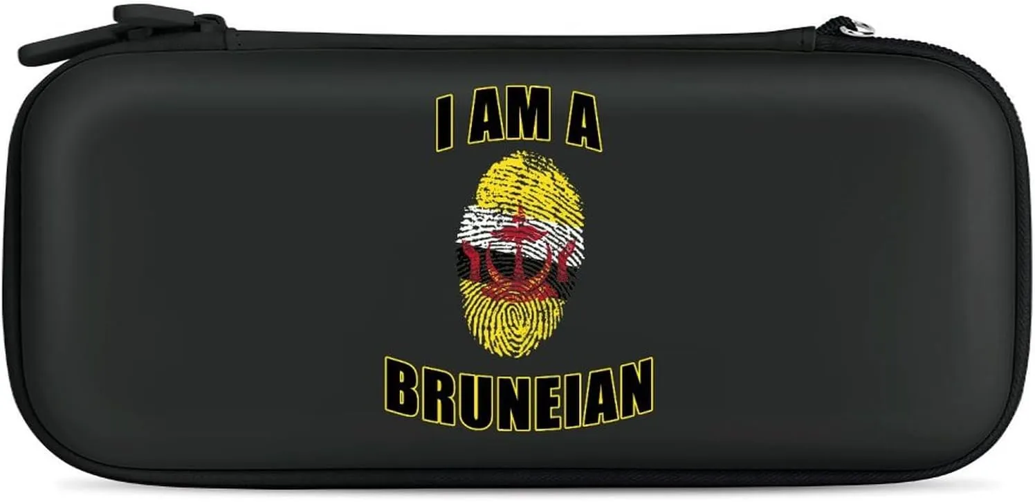 Brunei I Am A Bruneian Compatible with Switch Carrying Case Hard Travel Game Bag Pouch with 15 Games Accessories