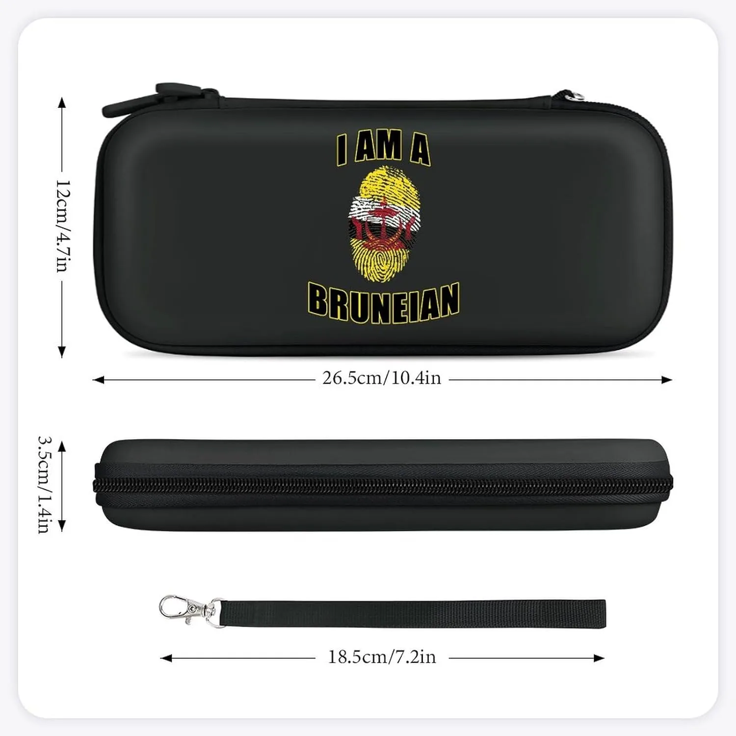 Brunei I Am A Bruneian Compatible with Switch Carrying Case Hard Travel Game Bag Pouch with 15 Games Accessories