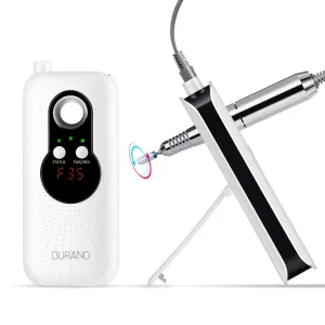BURANO Rechargeable 35000RPM Electric Nail Drill, Portable E File for Acrylic Nails, 10 Hours Long Life Battery Nail Drill for Acrylic Nails , High Speed Cordless for Professional Use
