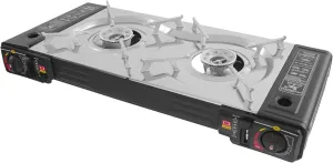 Butane Camping Stove, Portable Camping Stove, with Case, Double Auto Ignition Camping Burner LPG for RV, Apartments, Outdoor, Etc