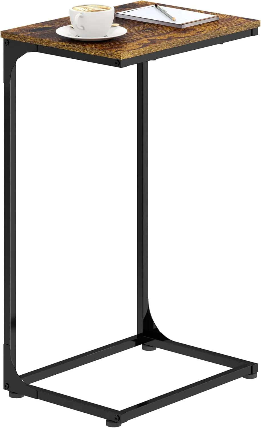 C Shaped End Table for Couch, Small Bedside Table, C Table for Sofa, Narrow Small Side Table for Living Room