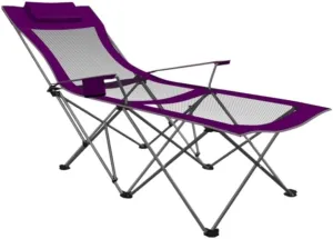 Camping Chair Portable Camping Chair with Footrest Mesh Backrest Folding Reclining Lunch Break Bed Sitting Lying Dual-Purpose Beach Seat Folding Chair (Color : C) (C One