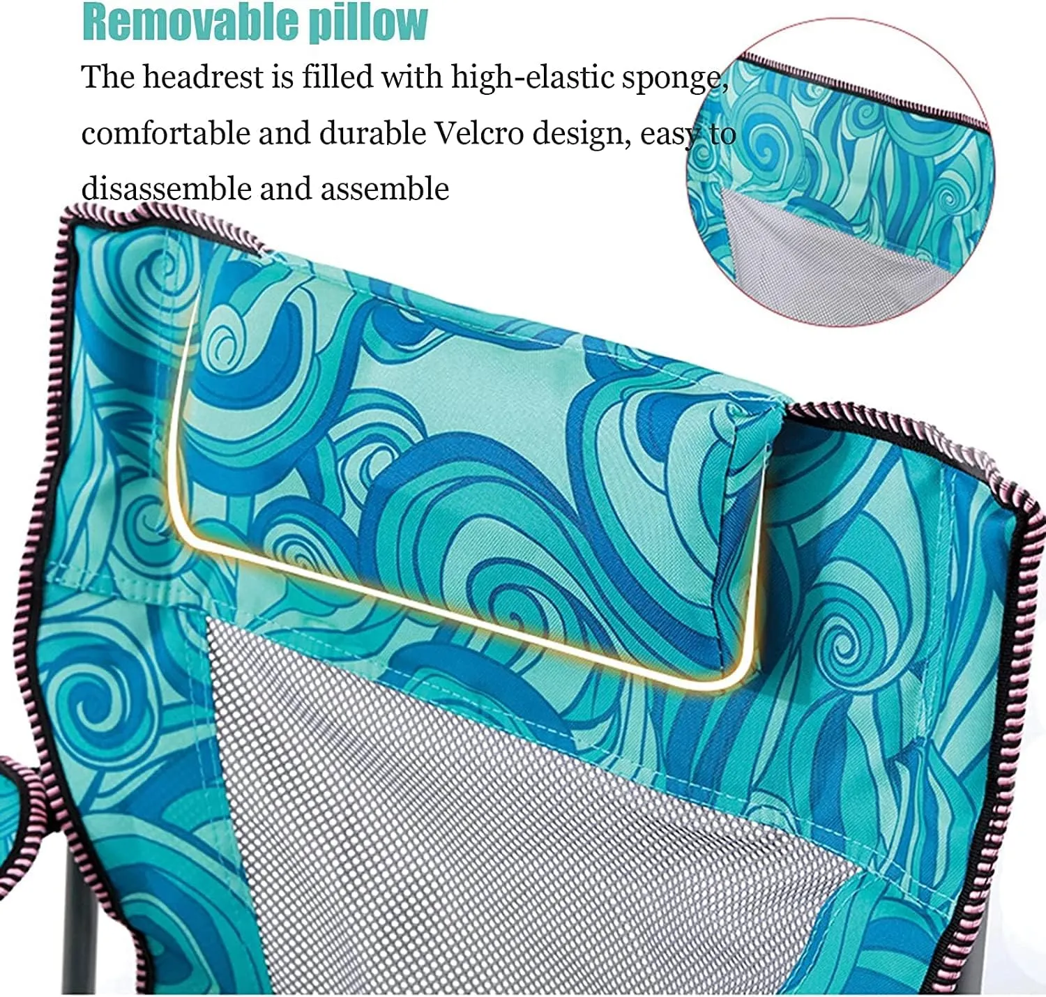 Camping Chair Portable Camping Chair with Footrest Mesh Backrest Folding Reclining Lunch Break Bed Sitting Lying Dual-Purpose Beach Seat Folding Chair (Color : C) (C One