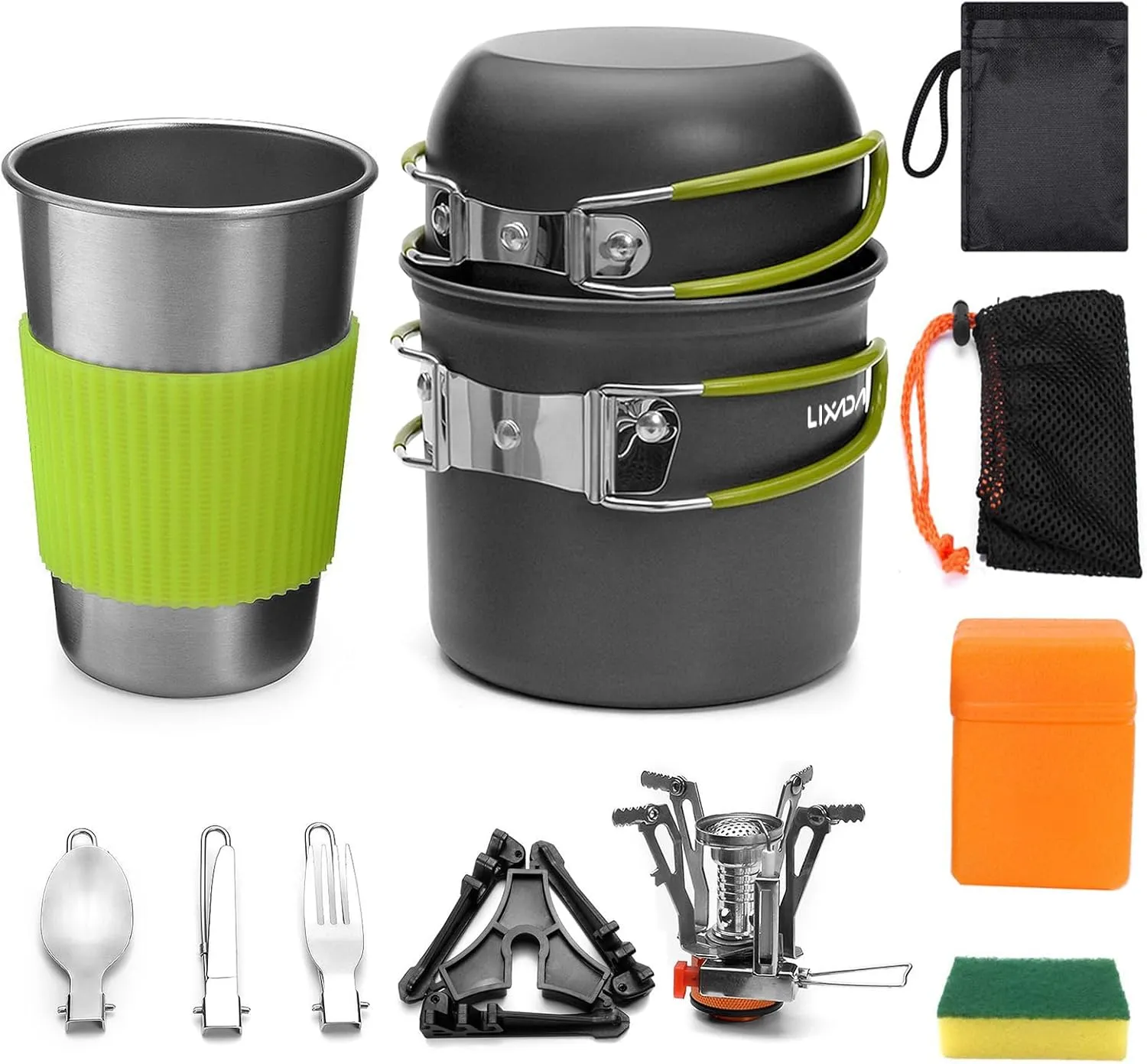 Camping Cookware Portable Mess Kit Camping Pot and Pans Cooking Set