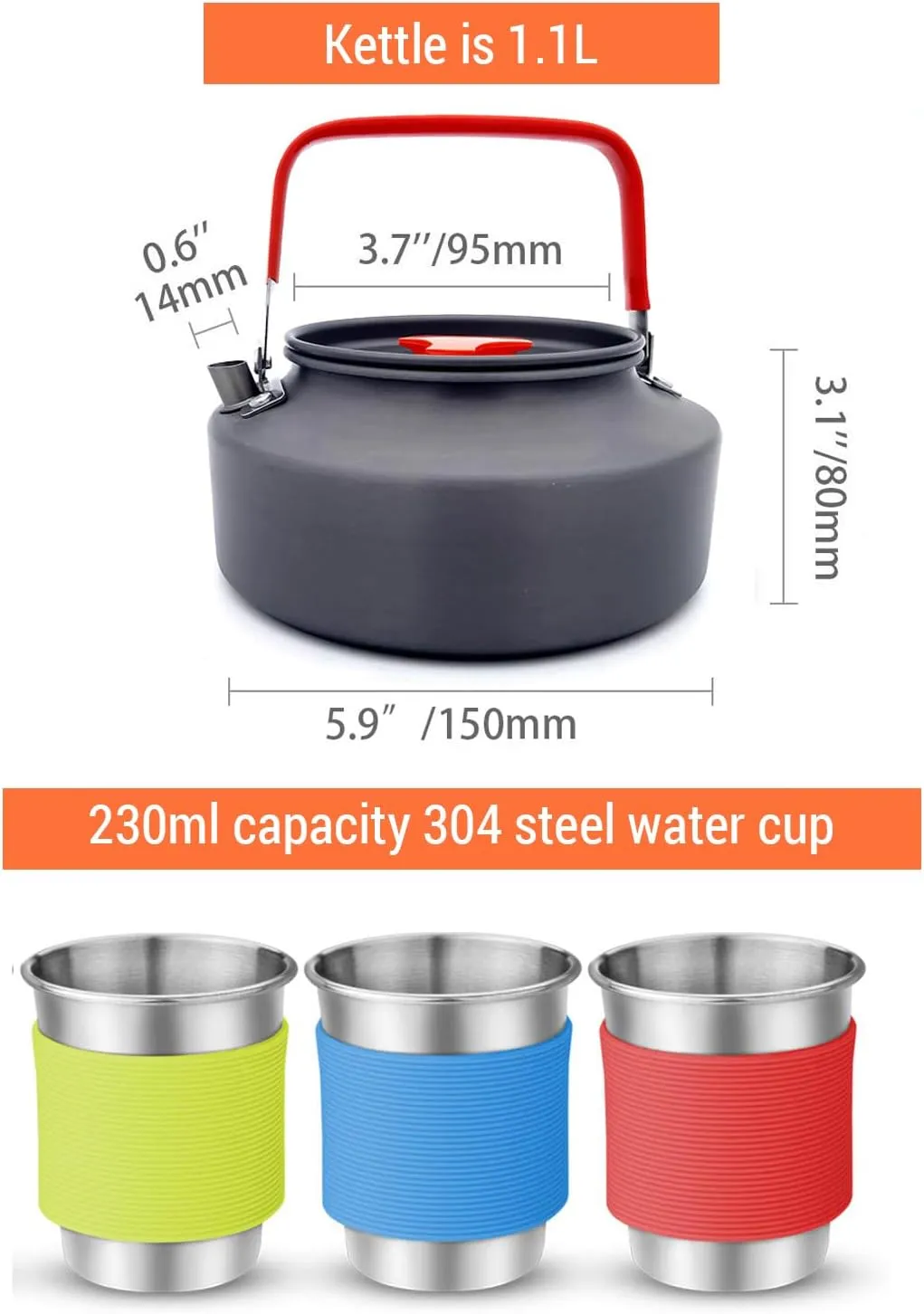 Camping Cookware Set Cooking Equipment for Camping Hiking and Picnics for 2-3 People All in One Compact Camp Cooking Set