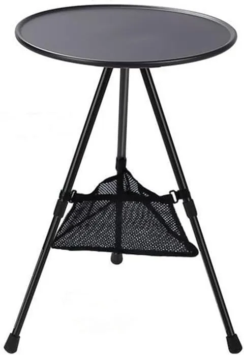 Camping Folding Small Round Table, Folding Camping Table Small, Adjustable Table Legs for Stability, for Outdoor Camping and Travel, Accommodates 2 People