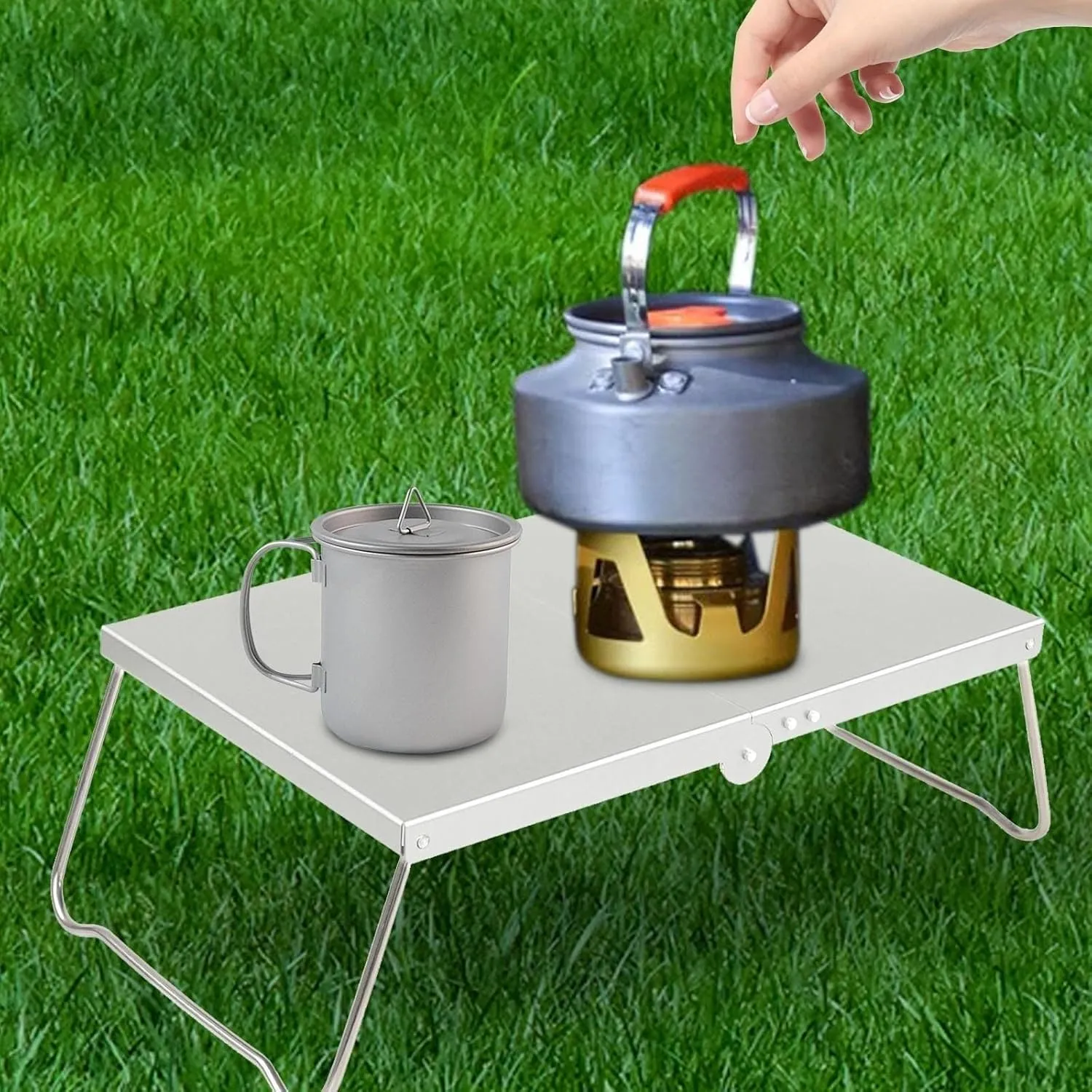 Camping Folding Table Portable Lightweight Easy Carrying Outdoor Furniture Camping Table for Picnic BBQ Outdoor camping table Foldable camping table Wilderness camping table Hiking camping ta