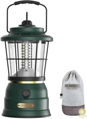 Camping Lantern Portable Hanging Camping Lamp Outdoor Retro Atmosphere Lamp Camp Lighting Tent Lamp Portable Light for Camping Hiking Fishing (Color : Green)
