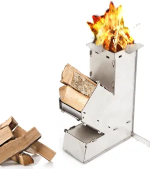Camping Rocket Stove Wood Burning Portable Detachable Backpacking Stove,Rocket Stove, Compact,for Camping Gear,Survival Gear, Backyard Cooking, Camping Grill, Outdoor Events, Rocket Stove, Campi