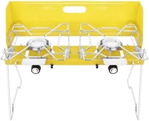 Camping Stove 2 Burner with Carrying Case, Foldable Portable camp Grill Stove Compact Butane Stove for Outdoor, Camping, Cooking Tailgating, RV, BBQ