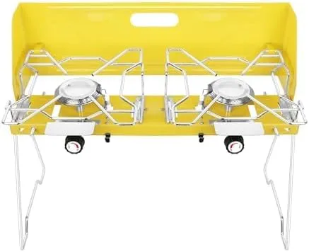 Camping Stove 2 Burner with Carrying Case, Foldable Portable camp Grill Stove Compact Butane Stove for Outdoor, Camping, Cooking Tailgating, RV, BBQ