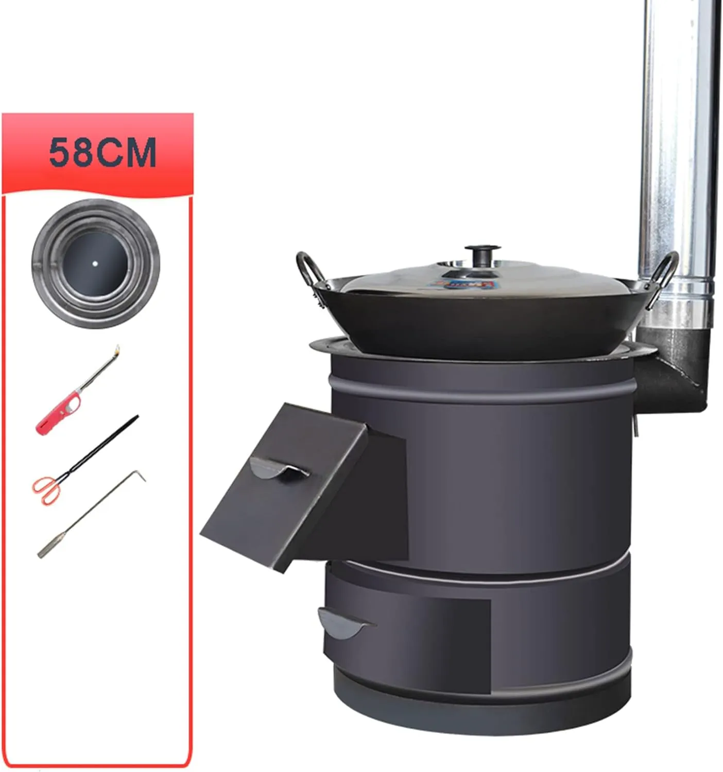 Camping Stove Outdoor Cookware Mess Kit Outdoor Folding Wood Stove Camping Pot Set Bowls Spoon Tableware Cooking Set