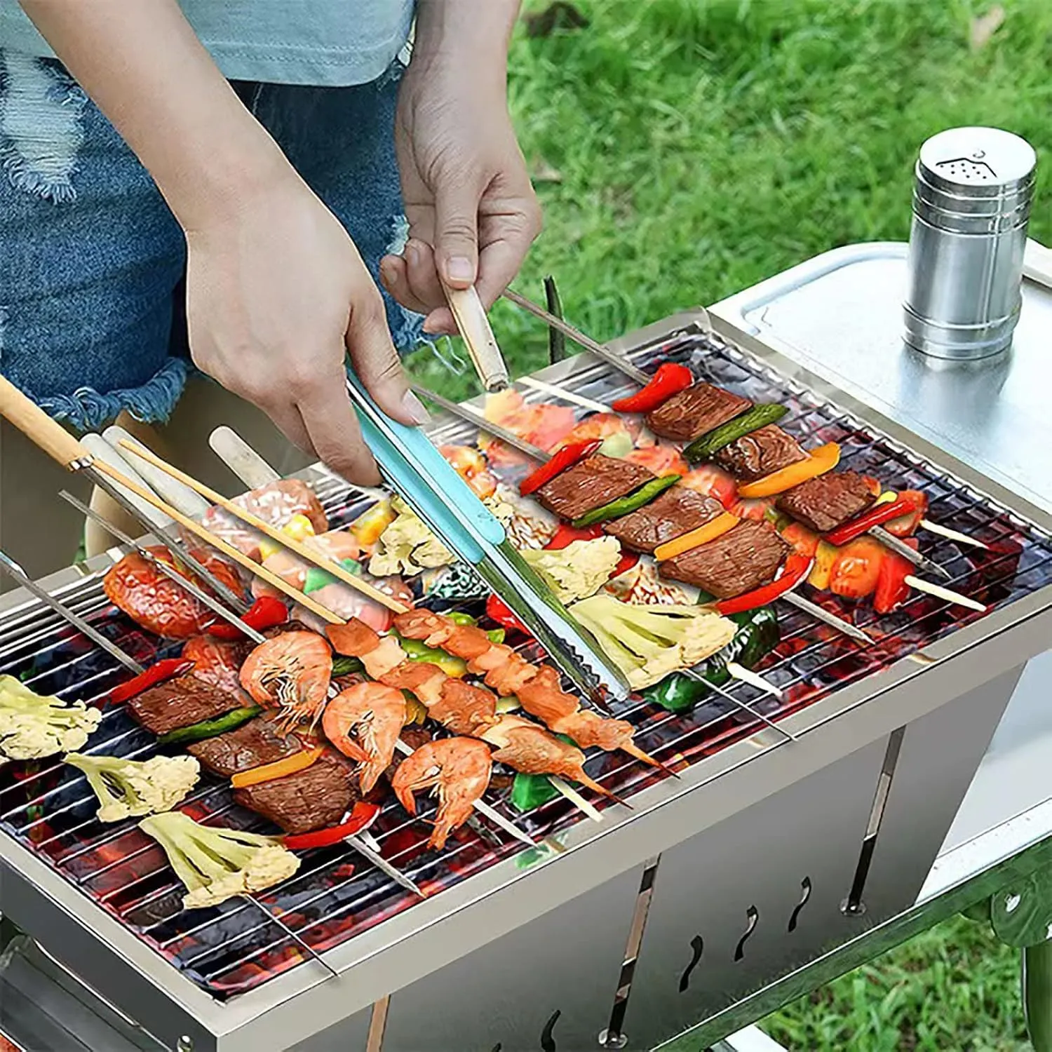 Camping Stove Outdoor Wood Stove Stainless Steel Outdoor Cooking Wood Burning Stove Foldable Portable Backpacking Alcohol Stove Hiking Picnic BBQ