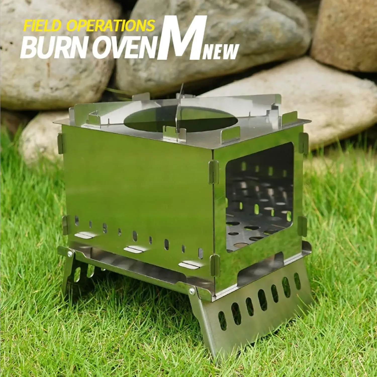 Camping Stove Outdoor Wood Stove Stainless Steel Outdoor Cooking Wood Burning Stove Foldable Portable Backpacking Alcohol Stove Hiking Picnic BBQ