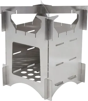 Camping Stove, Portable Camping Stove Stainless Steel Stoves Mini Portable Stove Camp Stove Wood Burning Stove Emergency Stove for Picnic BBQ Backpacking Hiking Emergency Cooking