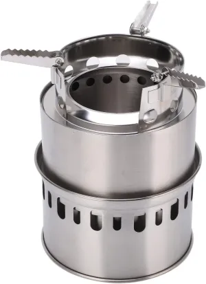 Camping Stove, Portable Wood Burning Camping Stove, Folding Stainless Steel Stove for Outdoor Backpacking Hiking Traveling Picnic BBQ
