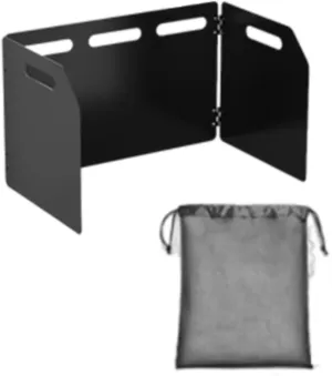 Camping Stove Windshield with Storage Bag Folding Convenient Space Saving Compact Outdoor Stove Windscreen for Picnic Cooking, 41x24.8x25cm