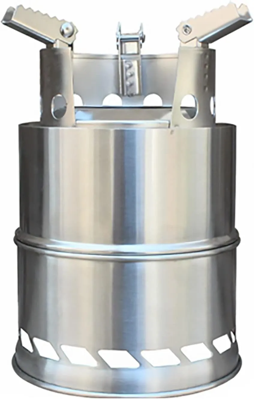 Camping Stove Wood Stove Backpacking Stove Windproof Portable Stainless Steel Wood Burning Stove for Outdoor Backpacking Hiking Traveling Picnic BBQ