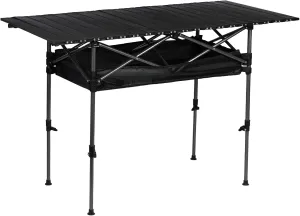 Camping Table, Adjustable Height Foldable Table, Portable Picnic Table with Large Storage Bag and Carrying Bag, Portable Carbon Steel Table for Indoor & Outdoor Picnic BBQ Backyards Beach