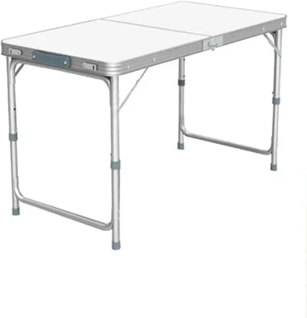 Camping Table Folding Camping Table - Lightweight, Portable, Height Adjustable Die-Cast Metal Design for BBQs Beach Picnic(BasicBlackWithChairs)