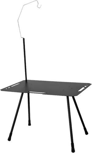 Camping Table, Height Adjustable Side Table Foldable Portable Picnic Table, Height Adjustable, Portable, Lightweight, Compact & Collapsible Patio BBQ Table (Black)