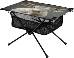 Camping Table Lightweight Portable Folding Table with Mesh Storage Net Madura Cattle Ideal for Camping Hiking Beach Picnic Travel Backyard