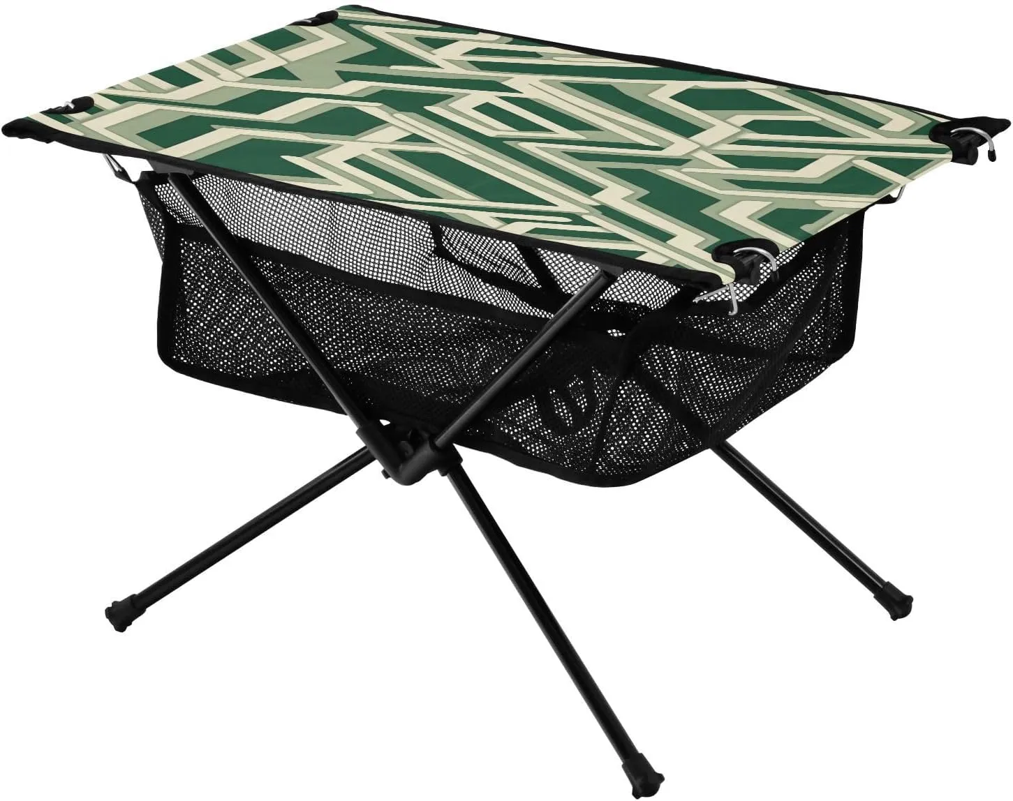 Camping Table Lightweight Portable Folding Table with Mesh Storage Net Stripes Green Ideal for Camping Hiking Beach Picnic Travel Backyard