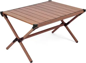 Camping Table, Portable Folding Table Ultra Lightweight Folding Camp Table Aluminum Roll Up Table Top with Carry Bag for Outdoor Travel Backyards BBQ (Gray : B)