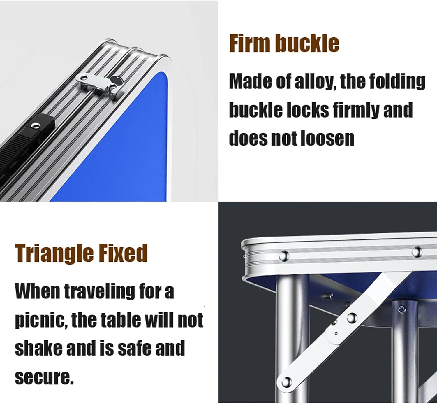 Camping Table Set with 2 Stools, Adjustable Height Foldable Picnic Table Portable Folding Aluminum airs Stools for Kiten Outdoor Garden BBQ